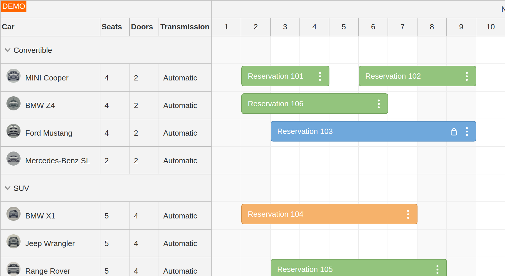 React Scheduler Component - Customizing Reservation Appearance