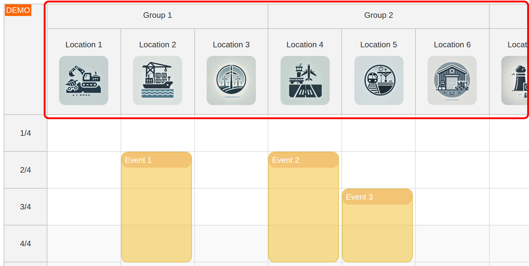 Customizing Column Headers with Vue Templates in Vertical Scheduler