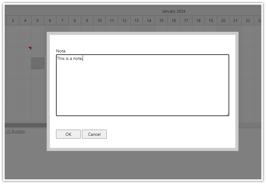 Enter Scheduler Cell Note using a Modal Dialog