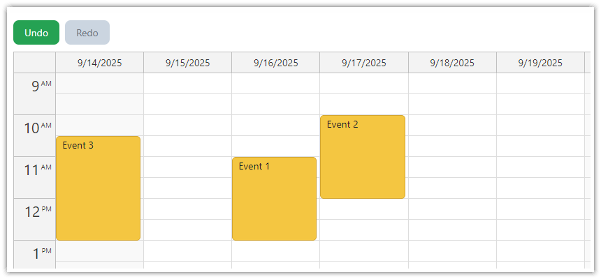 Angular Calendar - The Undo Button Angular Calendar - The Undo Button