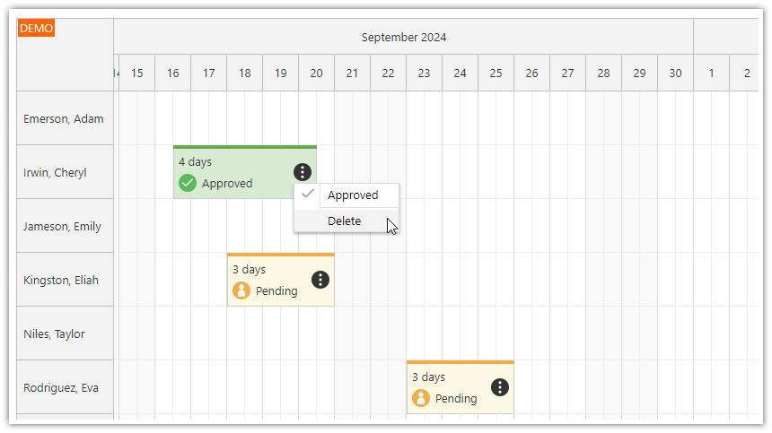 PHP Annual Leave Scheduler - Context Menu PHP Annual Leave Scheduler - Context Menu