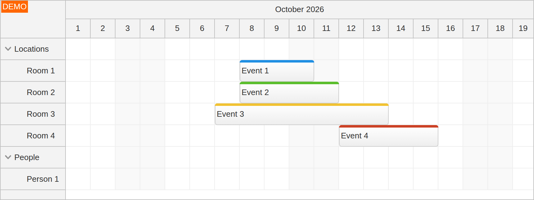 horizontal timeline