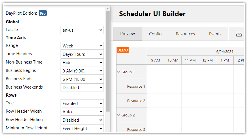Online Scheduler Component Configurator and Project Generator