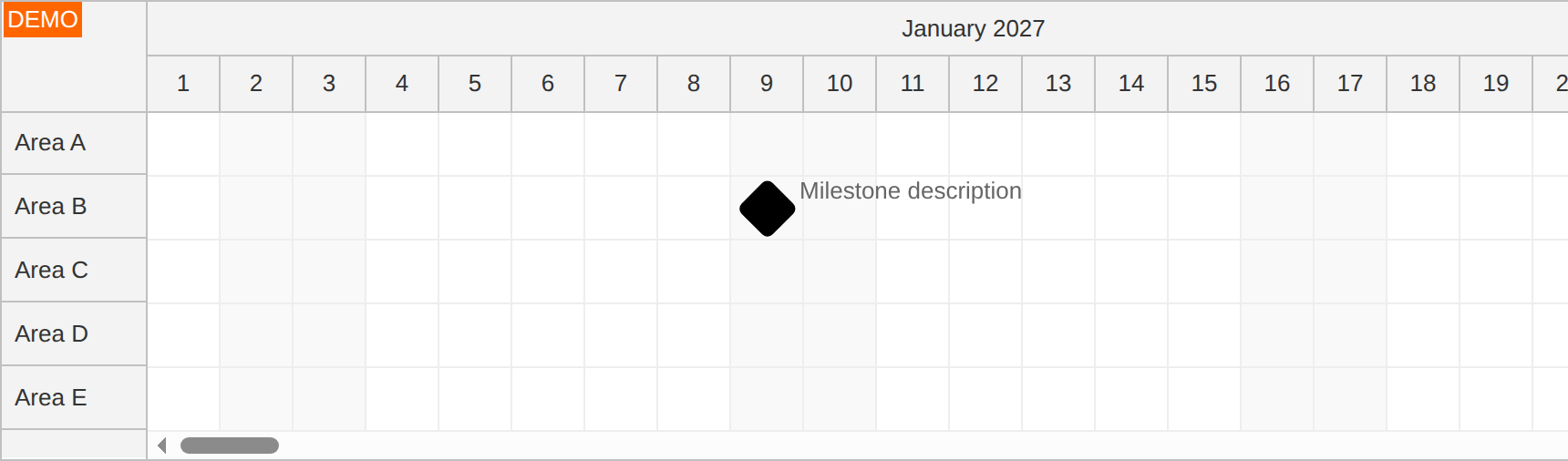 react milestone scheduler text description alignment