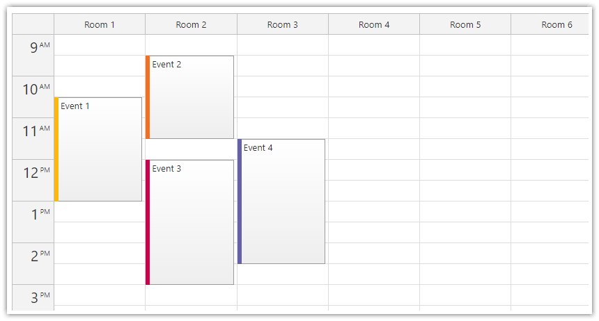 react resource calendar load columns and events