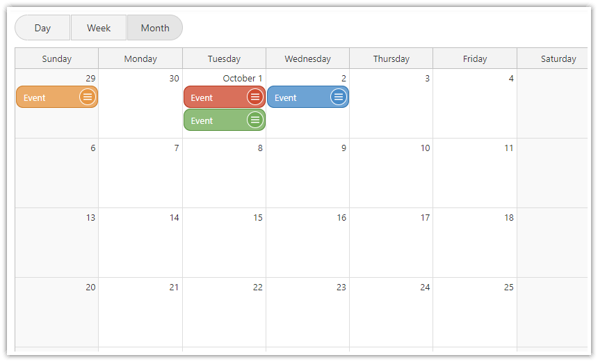 Open-Source JavaScript Monthly Calendar View Open-Source JavaScript Monthly Calendar View