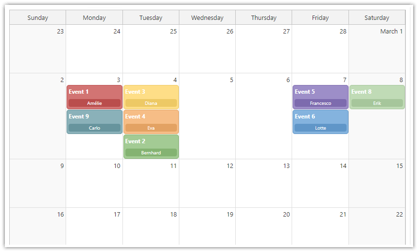 Next.js Monthly Calendar View