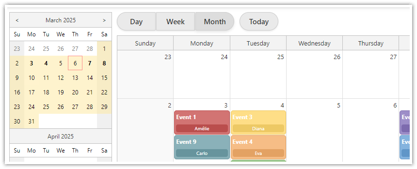Switching the Calendar Views in Next.js