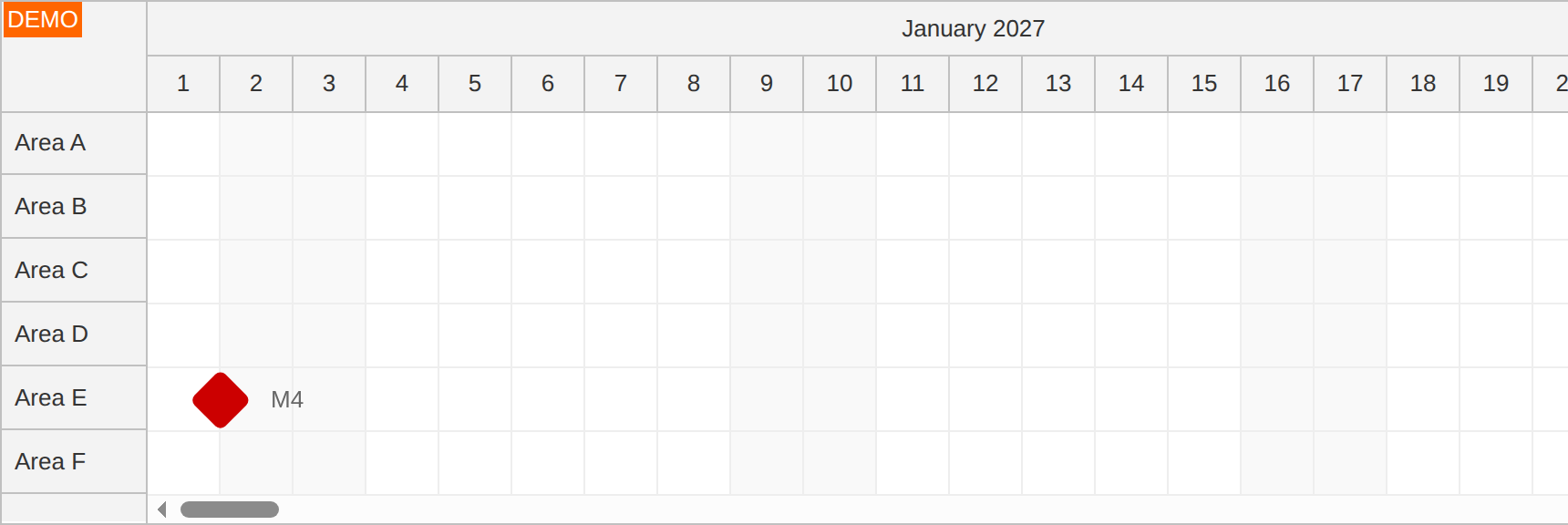 react milestone scheduler red icon