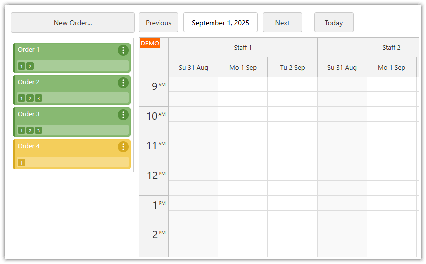 Queue of Unscheduled Orders - Workforce Scheduling in ASP.NET Core