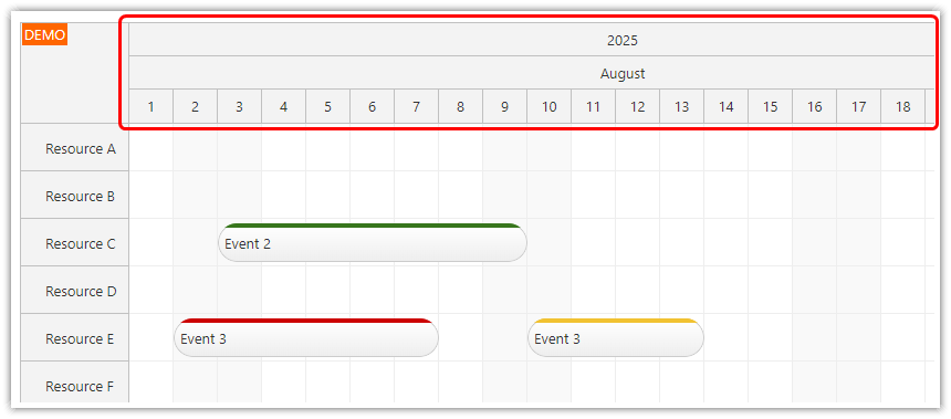 How to configure the timeline in the React Scheduler