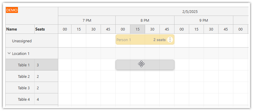 ASP.NET Core Restaurant Table Reservation - Changing the Table Assignment