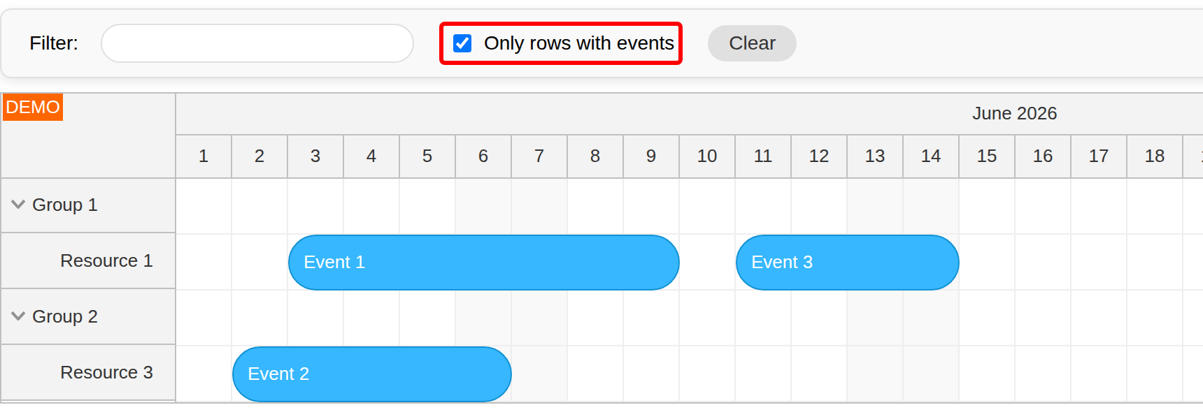 Angular Scheduler Row FIltering Resources with Events Angular Scheduler Row FIltering Resources with Events