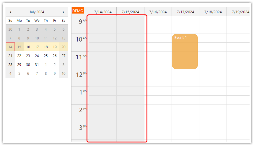 Blocking Drag and Drop for Selected Days in the JavaScript Calendar