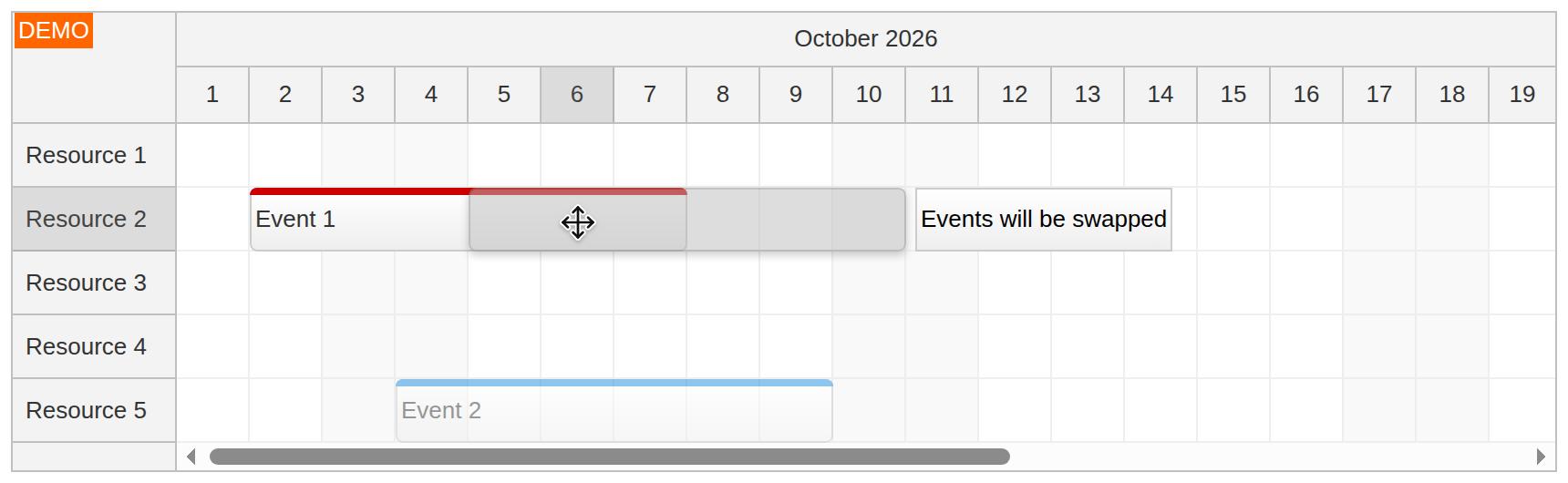 javascript scheduler swap before