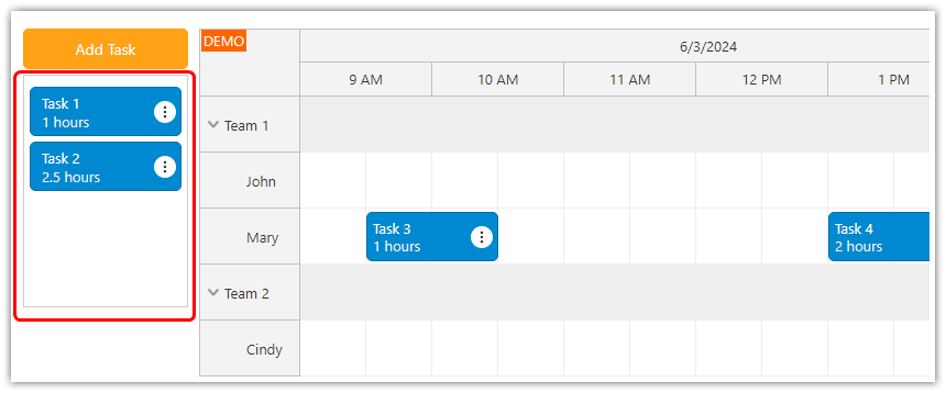 Angular Work Order Scheduling Queue