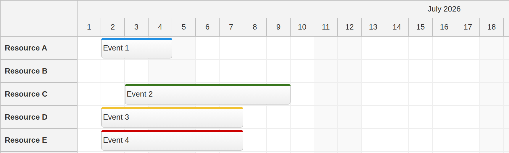 react scheduler rendering jsx components in row headers component