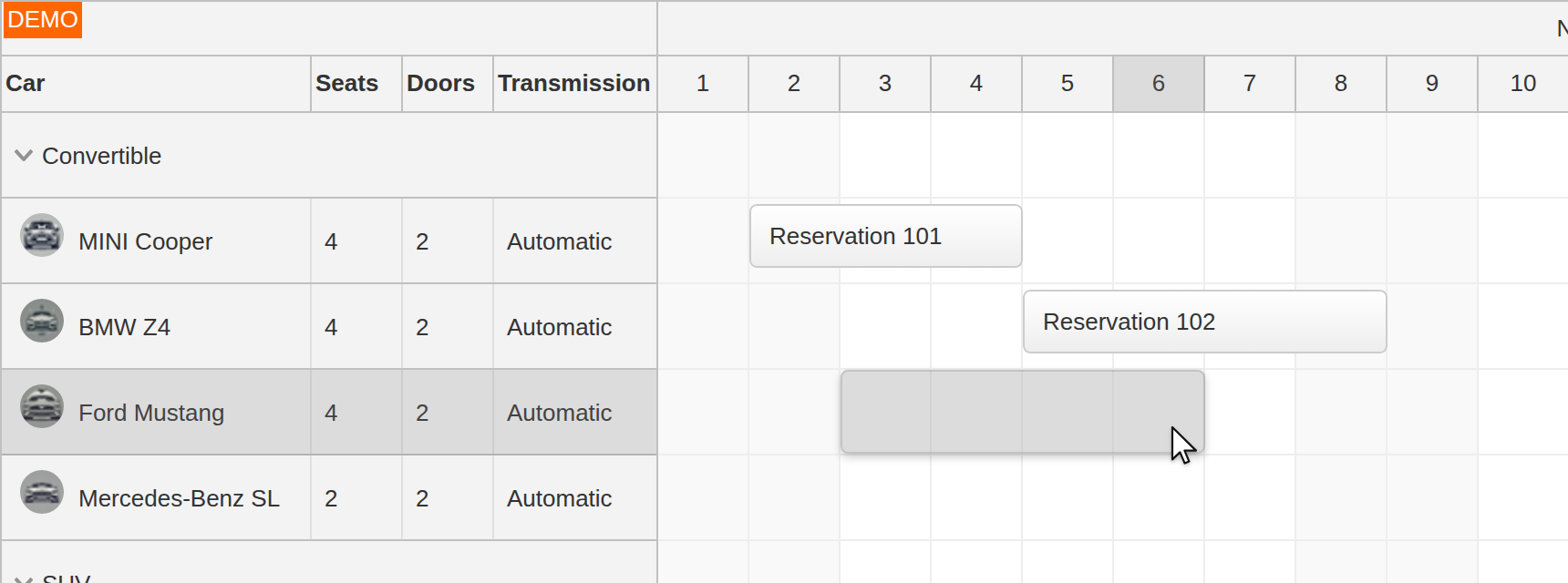 React Scheduler Component - Adding Reservations