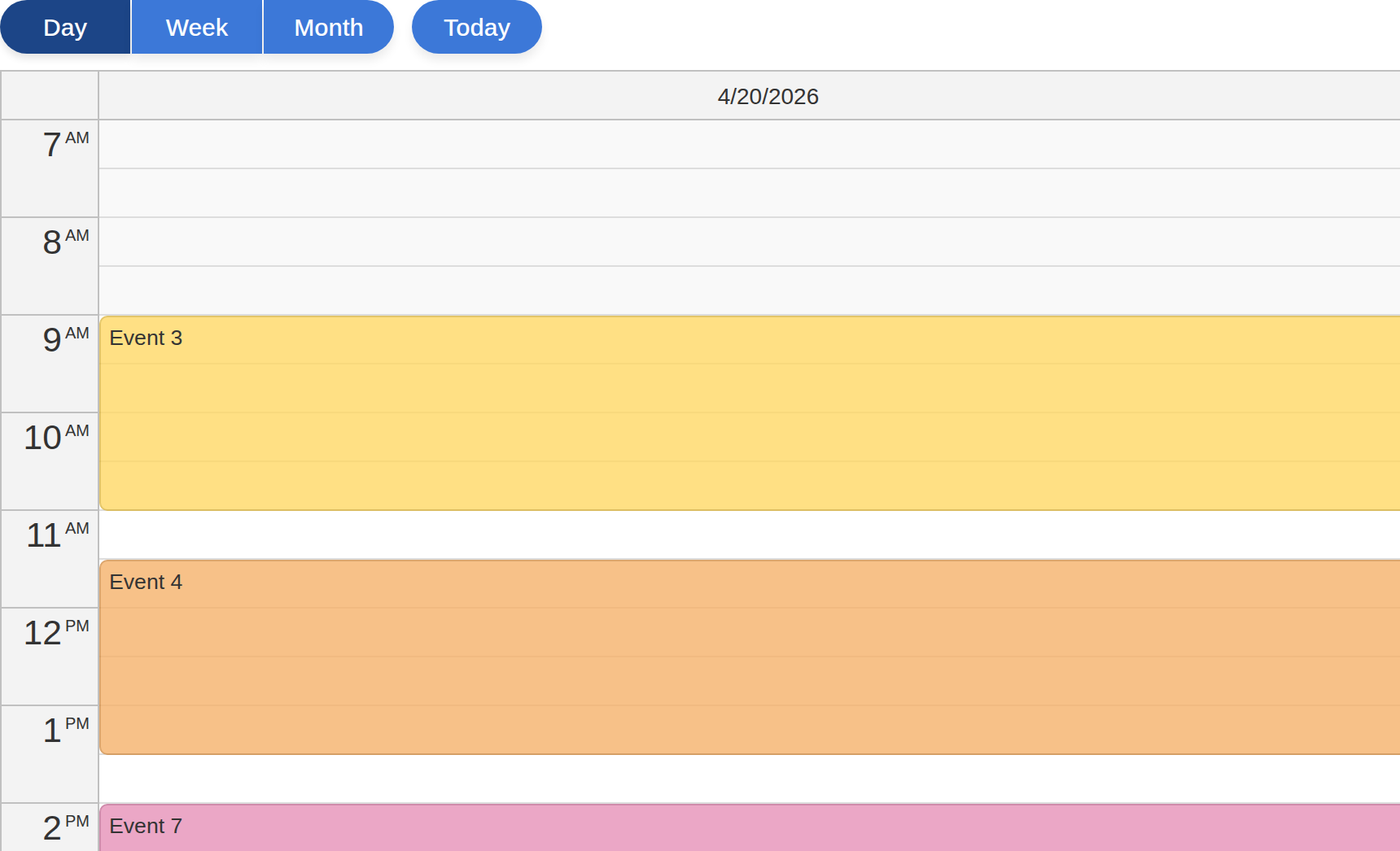 Daily Calendar View in React