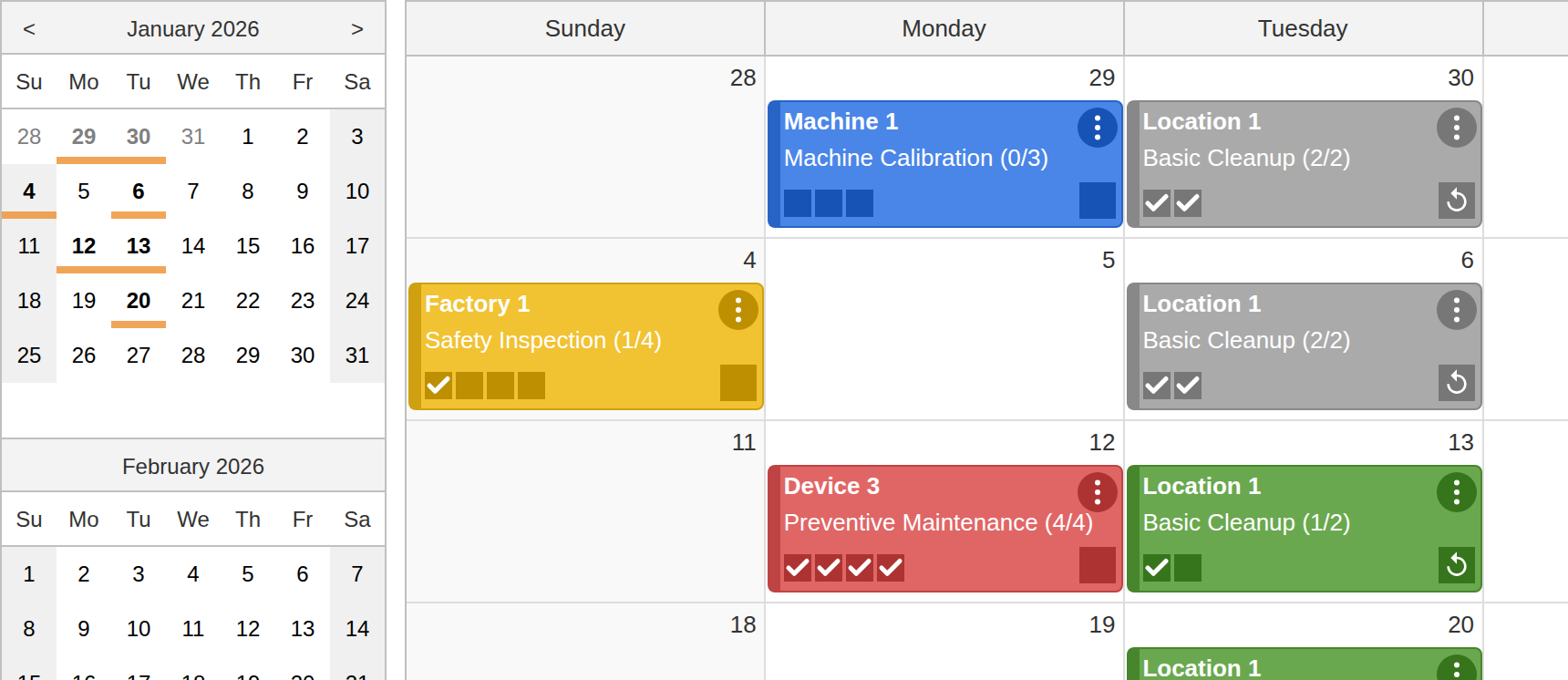 asp.net core maintenance scheduling open source task types