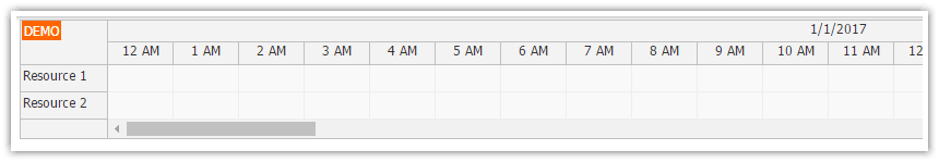 javascript scheduler time header day hour