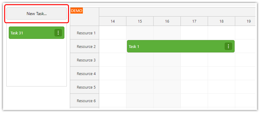 Vue Scheduler with Queue of Unscheduled Tasks and New Task Button Vue Scheduler with Queue of Unscheduled Tasks and New Task Button