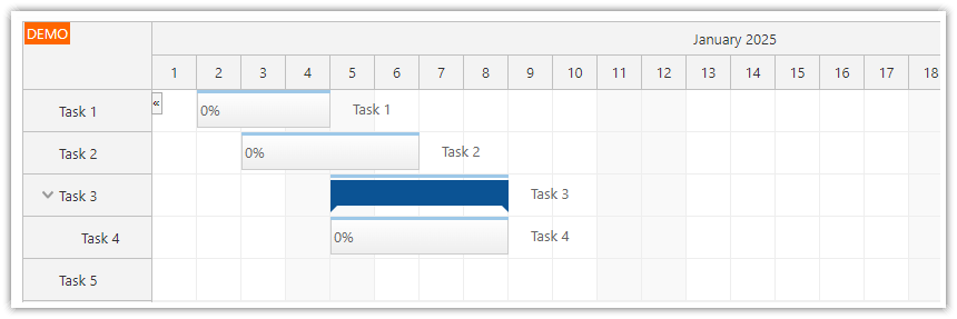 HTML5 JavaScript Gantt Chart - Loading Task Hierarchy HTML5 JavaScript Gantt Chart - Loading Task Hierarchy