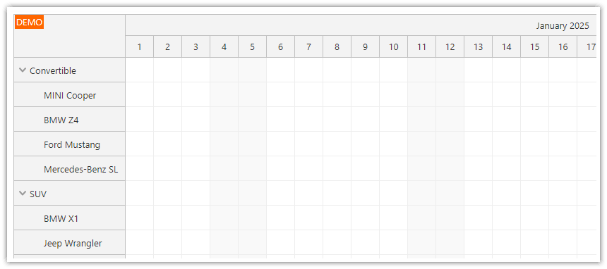 React Scheduler Component - Timeline Scale and Time Headers