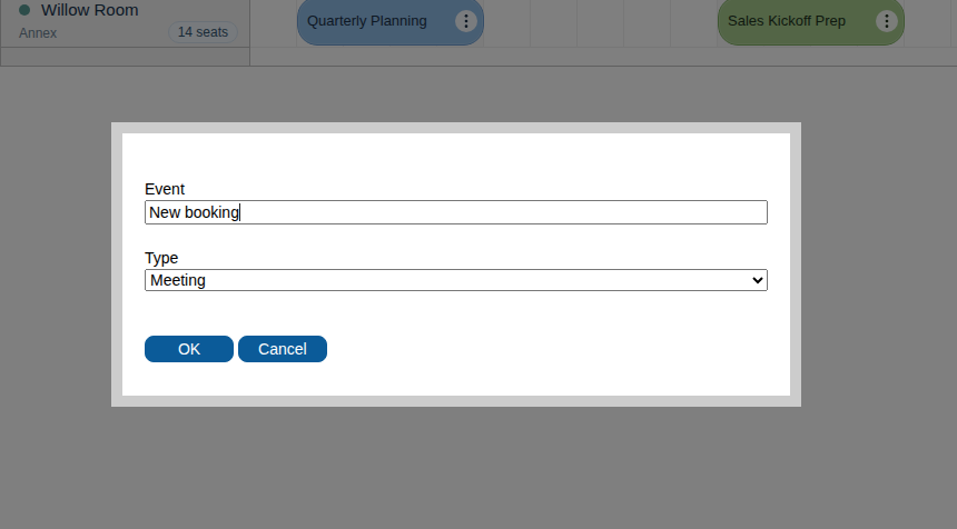 javascript scheduler quick start project create event dialog