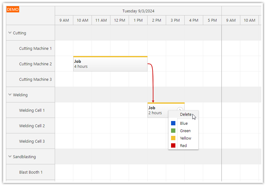 ASP.NET Core Production Scheduling - Delete Task ASP.NET Core Production Scheduling - Delete Task