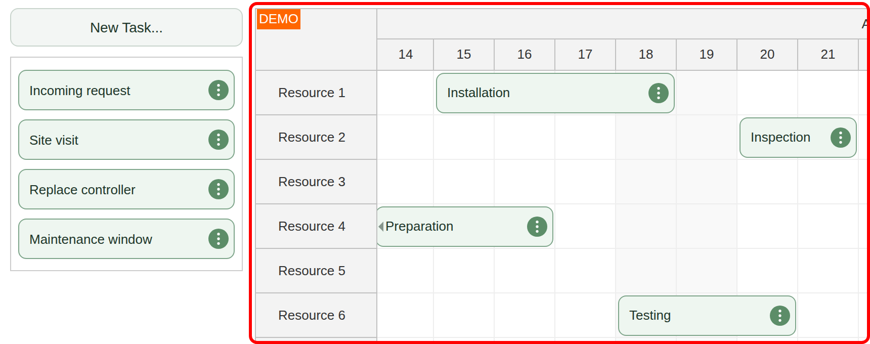 vue scheduler timeline grid