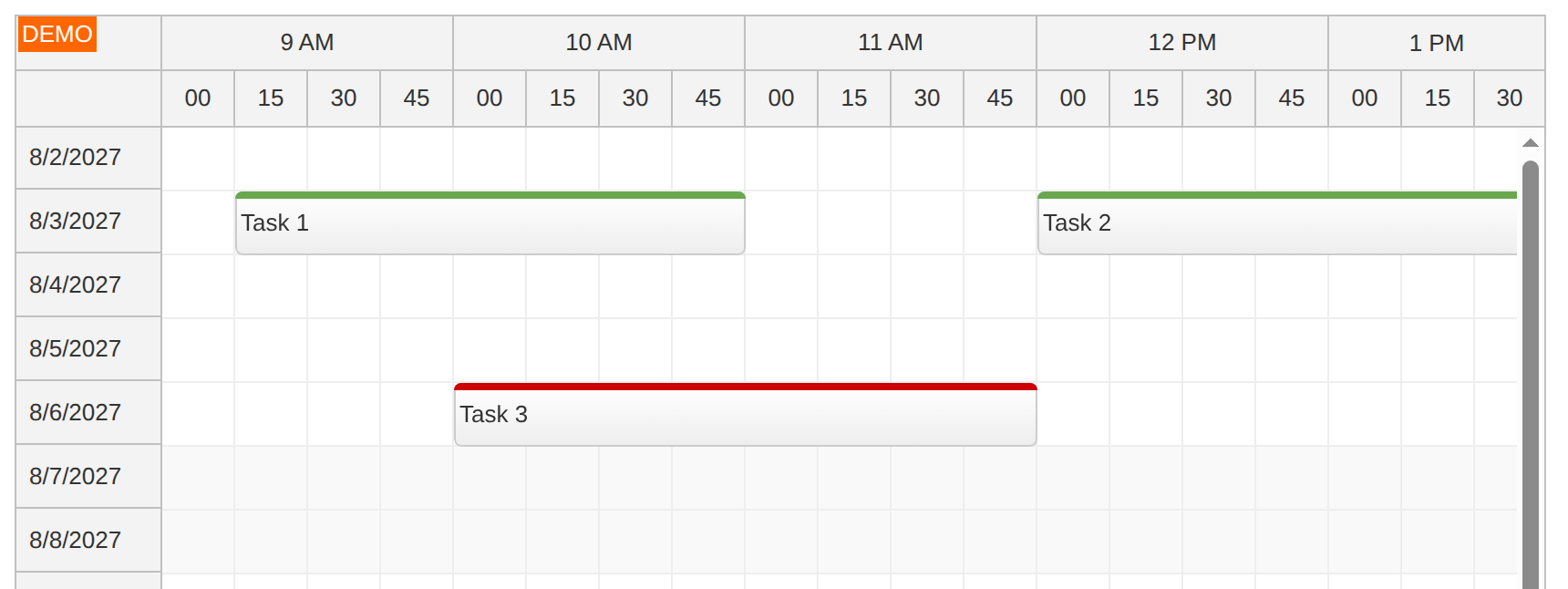 angular timesheet component basic configuration