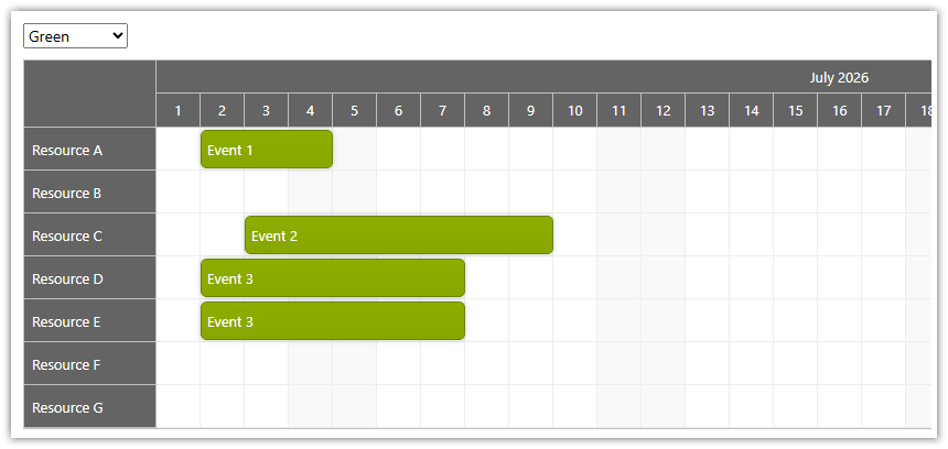 React Scheduler - Green CSS Theme React Scheduler - Green CSS Theme