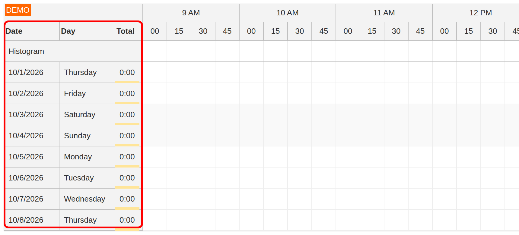 row header columns
