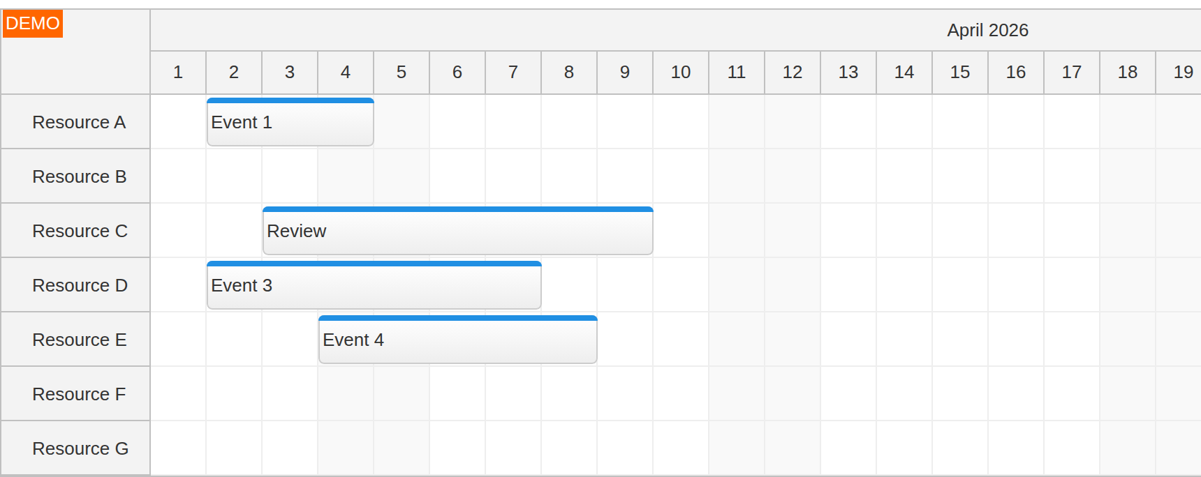 react scheduler how to search events initialization