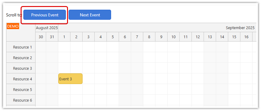 Find Previous Event in JavaScript Scheduler Button Find Previous Event in JavaScript Scheduler Button