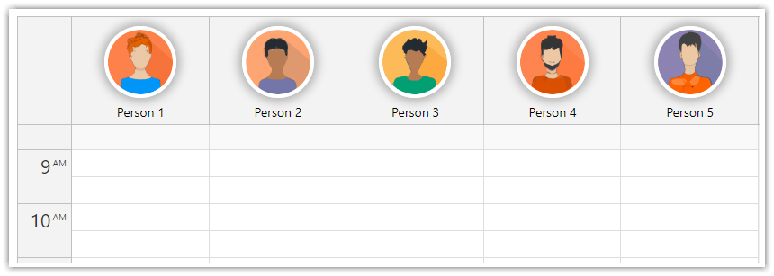 Spring Boot Resource Scheduling Calendar - Display People in Columns Spring Boot Resource Scheduling Calendar - Display People in Columns