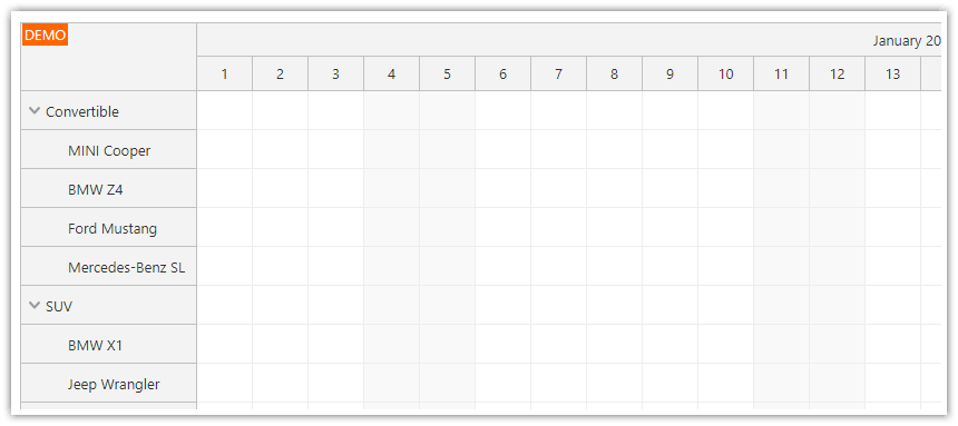 React Scheduler Component - Grid Cell Size