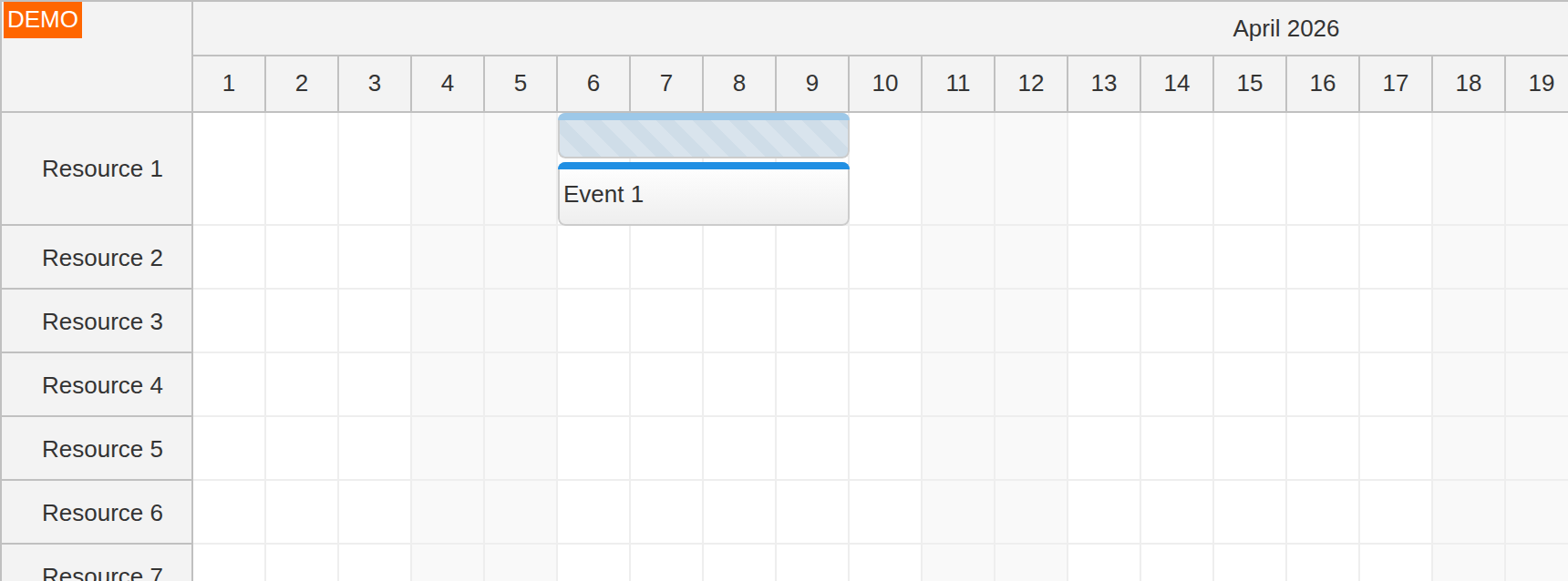 javascript scheduler event version above event