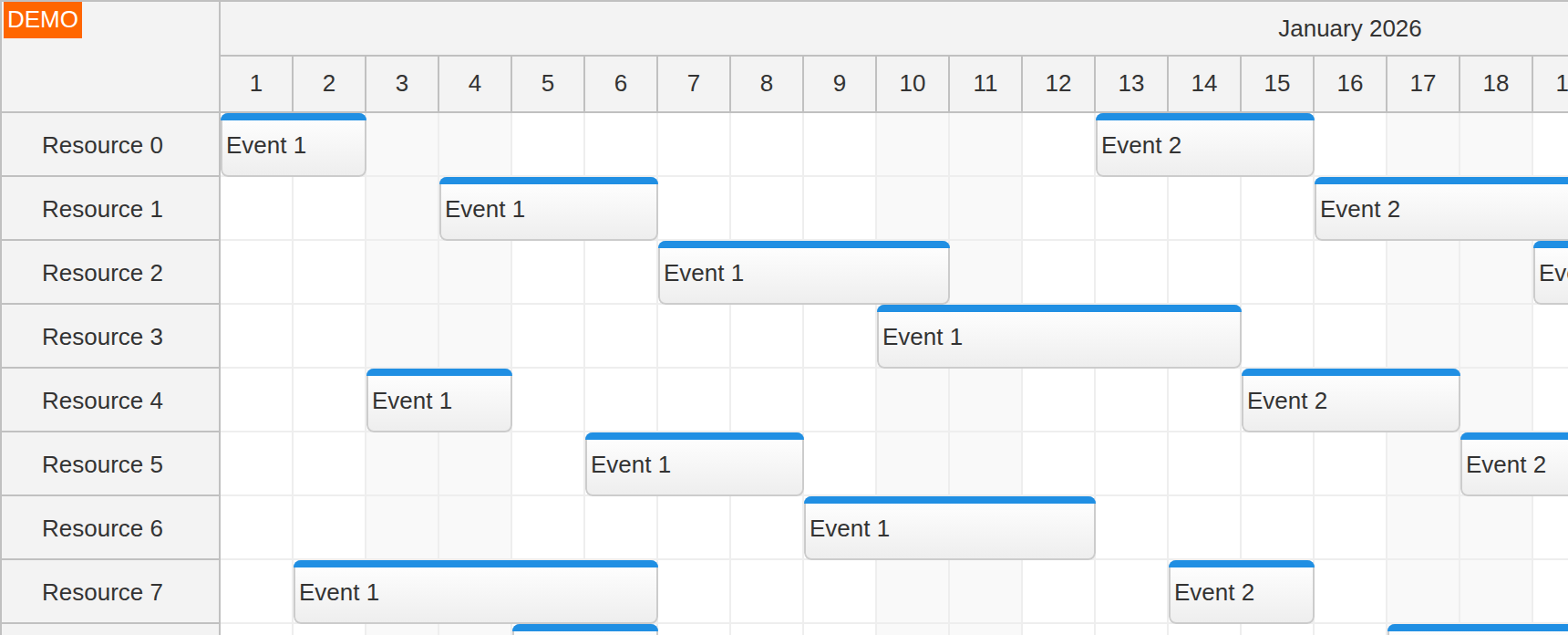 vue scheduler on demand event loading viewport