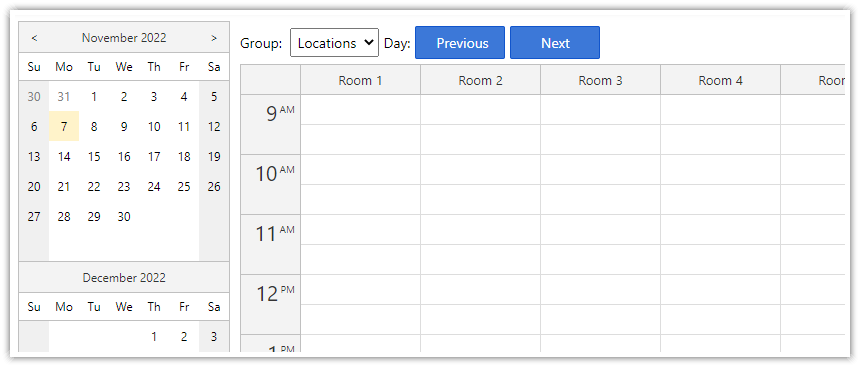 react resource calendar open source change date