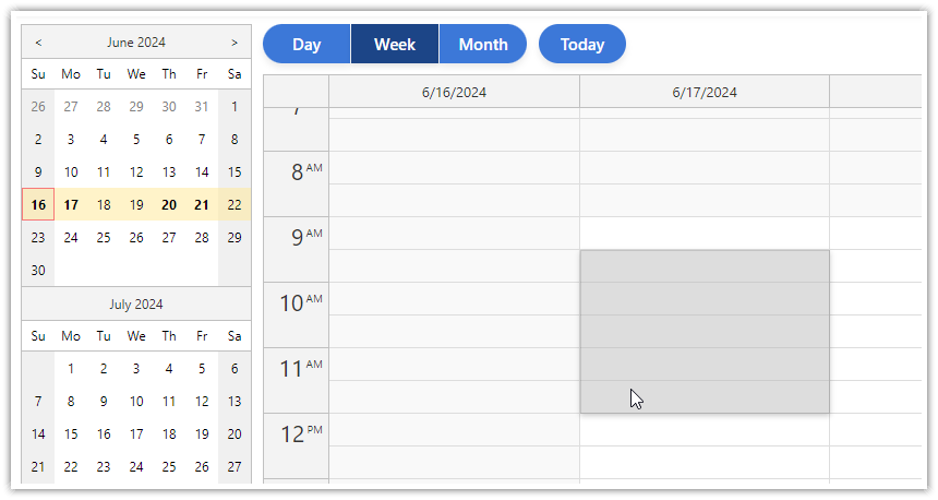 Creating Events in the Day, Week, and Month Views of the React Calendar Creating Events in the Day, Week, and Month Views of the React Calendar