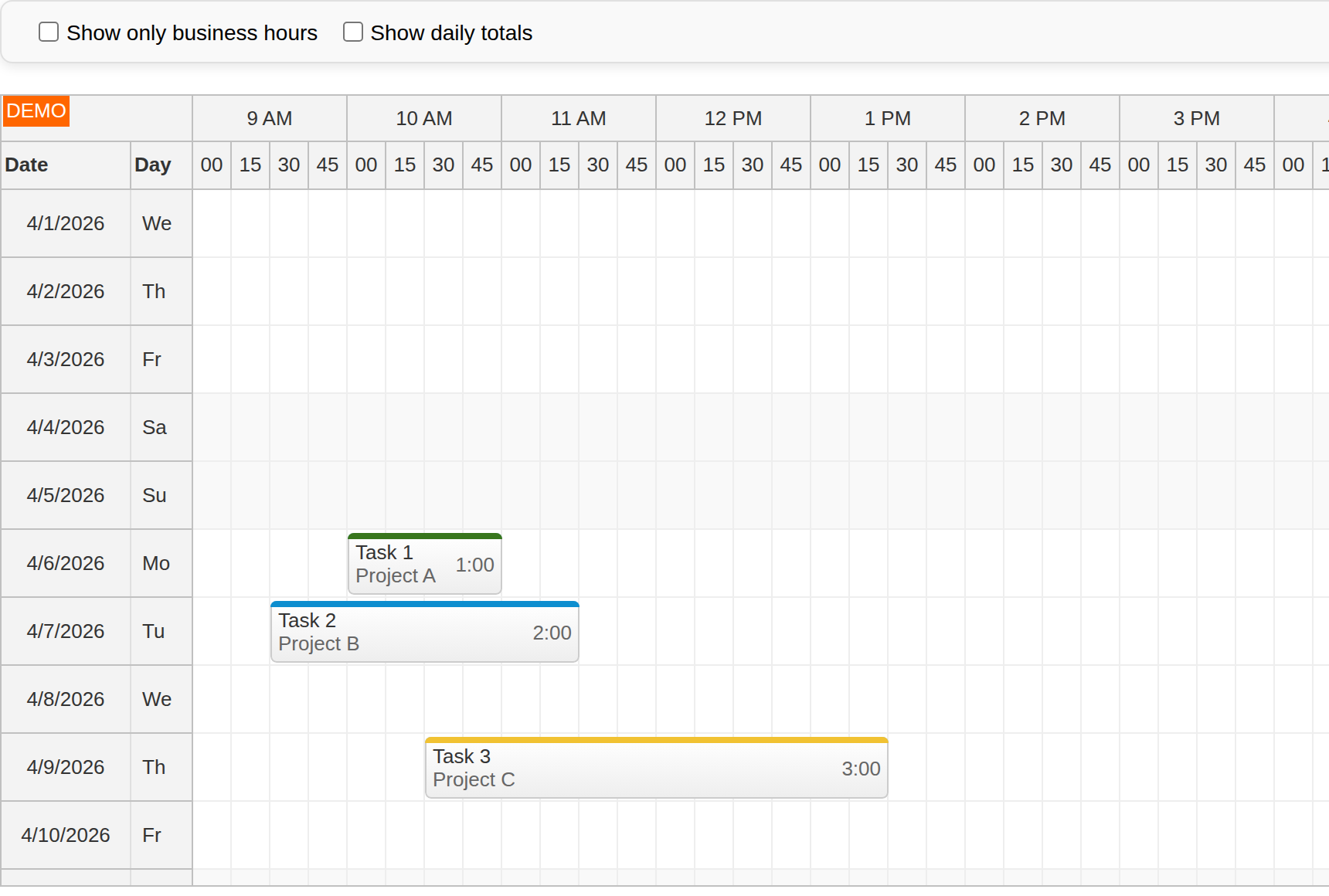 react timesheet setup