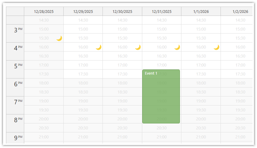 Adding a Moon Icon to the Sunset Cell - Open-Source Vue Calendar