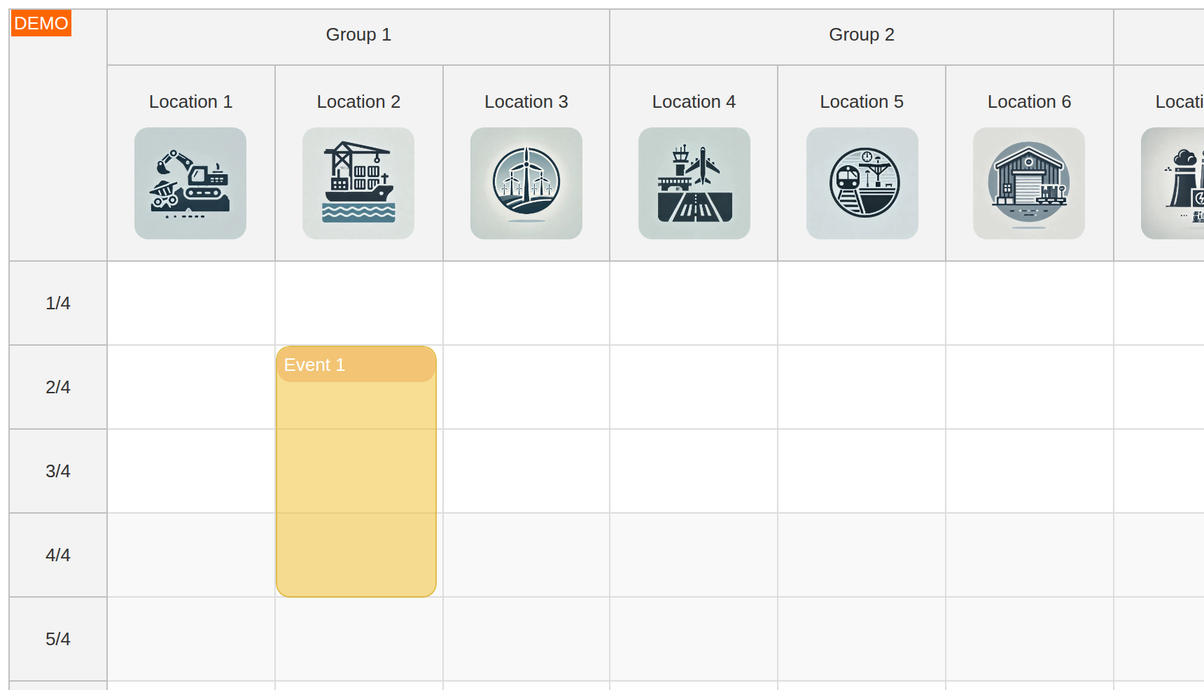 Setting Up Column Groups in Vue Scheduler