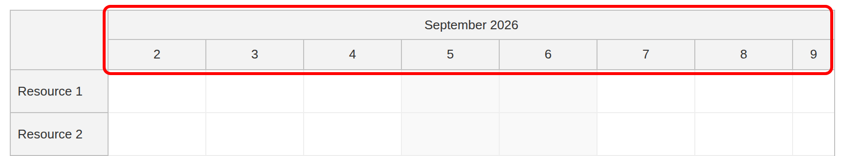 JavaScript Scheduler with Horizontal Timeline - Configuration