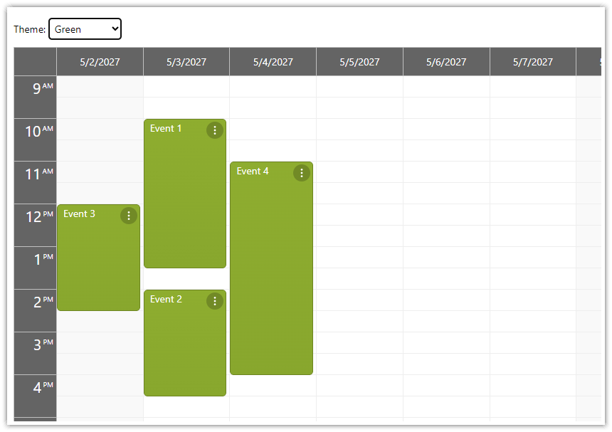 Angular Calendar Green CSS Theme Angular Calendar Green CSS Theme