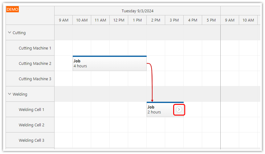 ASP.NET Core Production Workflow Scheduling - Next Task Icon