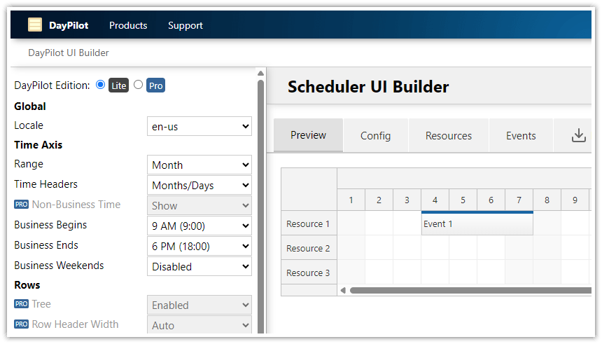 Open-Source React Scheduler Configurator Open-Source React Scheduler Configurator