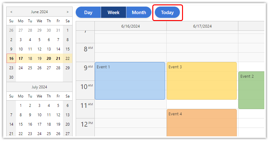 Using a Button to Change the Selected Date in the Calendar Using a Button to Change the Selected Date in the Calendar